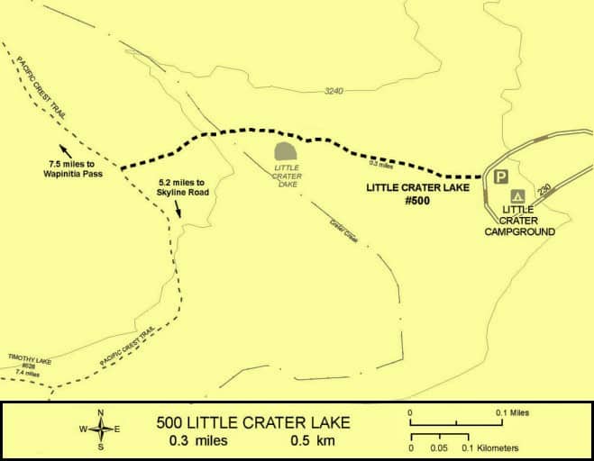 hiking map to little crater lake
